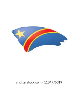 Democratic Republic of the Congo flag, vector illustration on a white background.