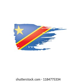 Democratic Republic of the Congo flag, vector illustration on a white background.