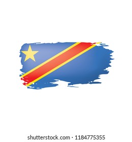 Democratic Republic of the Congo flag, vector illustration on a white background.