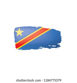 Democratic Republic of the Congo flag, vector illustration on a white background.