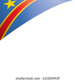 Democratic Republic of the Congo flag, vector illustration on a white background
