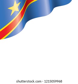 Democratic Republic of the Congo flag, vector illustration on a white background