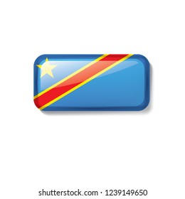 Democratic Republic of the Congo flag, vector illustration on a white background