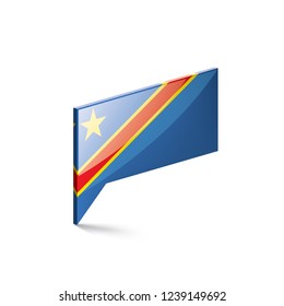Democratic Republic of the Congo flag, vector illustration on a white background