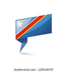 Democratic Republic of the Congo flag, vector illustration on a white background