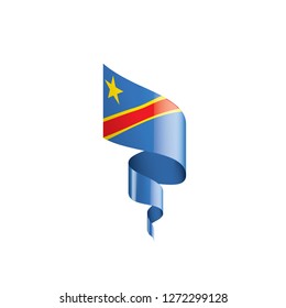 Democratic Republic of the Congo flag, vector illustration on a white background