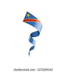 Democratic Republic of the Congo flag, vector illustration on a white background