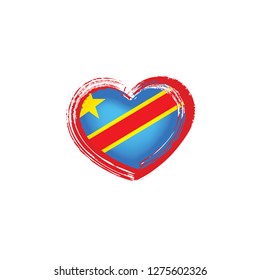 Democratic Republic of the Congo flag, vector illustration on a white background