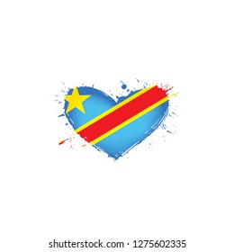 Democratic Republic of the Congo flag, vector illustration on a white background