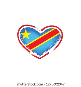 Democratic Republic of the Congo flag, vector illustration on a white background