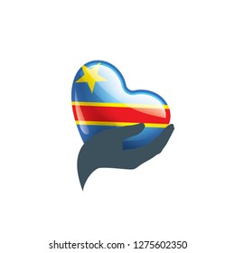 Democratic Republic of the Congo flag, vector illustration on a white background