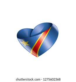 Democratic Republic of the Congo flag, vector illustration on a white background