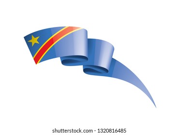 Democratic Republic of the Congo flag, vector illustration on a white background