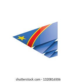 Democratic Republic of the Congo flag, vector illustration on a white background