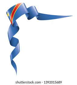 Democratic Republic of the Congo flag, vector illustration on a white background
