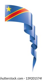 Democratic Republic of the Congo flag, vector illustration on a white background