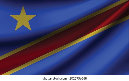 Democratic Republic of the Congo flag waving. Background for patriotic and national design. Vector illustration