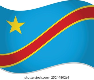 Vetor da Onda da Bandeira da República Democrática do Congo