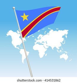 Democratic Republic of the Congo Flag. waving flag