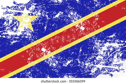 Democratic Republic of the Congo Grunge Texture Flag. Grunge effect can be cleaned easily.