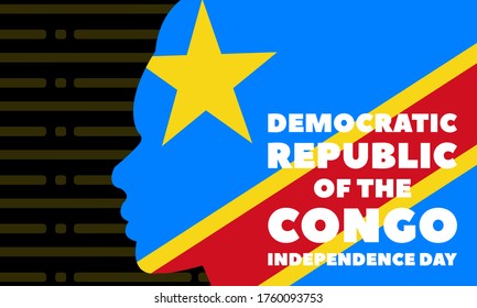 El Día de la Independencia de la República Democrática del Congo es un feriado nacional, que se celebra para conmemorar la liberación del país de Bélgica en 1960. 30 de junio. Afiche, diseño de pancartas. EPS10 vectores.