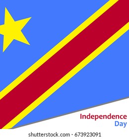Democratic Republic of the Congo independence day with flag vector illustration for web