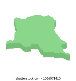 Democratic republic of the Congo isometric map of African country