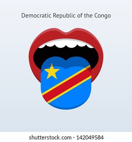 Democratic Republic of the Congo language. Abstract human mouth. Vector illustration.
