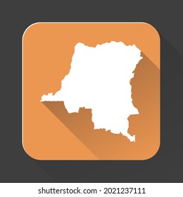 Democratic Republic of the Congo map with borders isolated on background