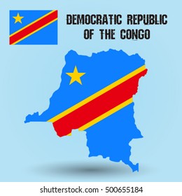 Democratic republic of the congo map flag