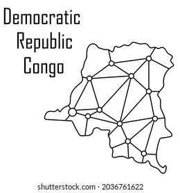 Democratic Republic Congo map icon, vector illustration in black isolated on white background.