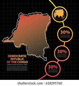 Democratic Republic of the Congo map infographic design template