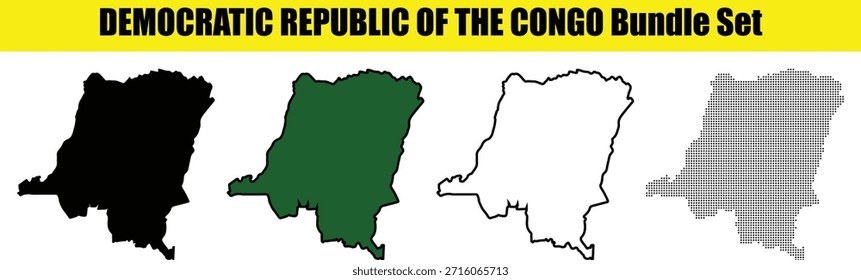 Democratic Republic of the Congo map outline bundle