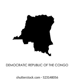 Democratic republic of the Congo map in white background