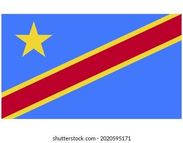 Imagen de vector aislado de la bandera nacional de la República Democrática del Congo