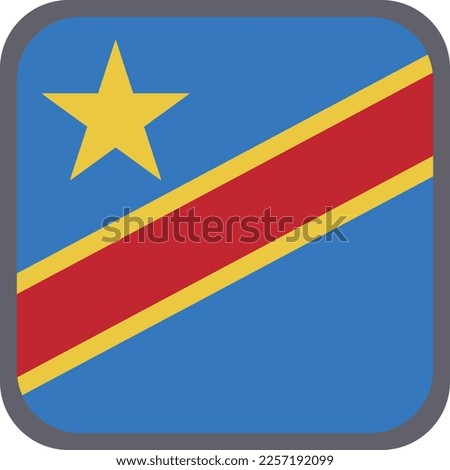 Democratic Republic of the Congo national flag  vector Illustration material