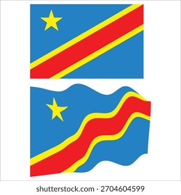 Banderas nacionales de la República Democrática del Congo que representan la identidad estatal y el patriotismo.