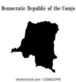 Democratic Republic of the Congo outline world map silhouette vector illustration, creative design background, national country flag, design element, symbols from countries all continents set. 