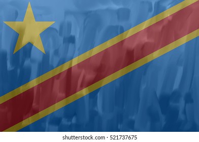 Democratic Republic of the Congo painted / drawn vector flag. Dramatic, unusual look. Vector file contains flag and texture layers
