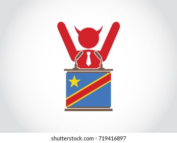 Democratic Republic of the Congo Podium Corrupt Businessman Celebrate Speech