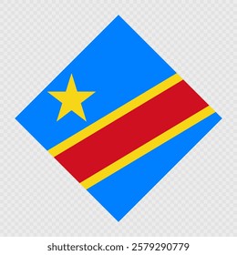 Democratic Republic of the Congo rhombus flag. Vector illustration.