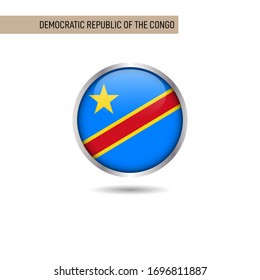 Democratic Republic of the Congo round flag vector design template
