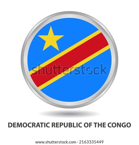 Democratic Republic Of The Congo round flag design is used as badge, button, icon, wall painting.cdr
