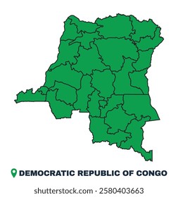 Democratic Republic of the Congo simple flat vector illustration map