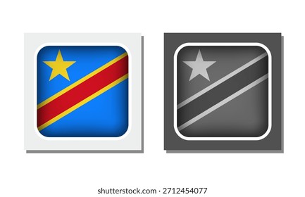 Ícone da bandeira arredondada da Praça da República Democrática do Congo