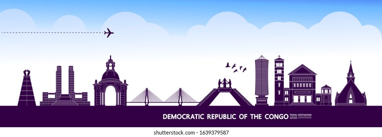 Democratic Republic of the Congo travel destination grand vector illustration. 