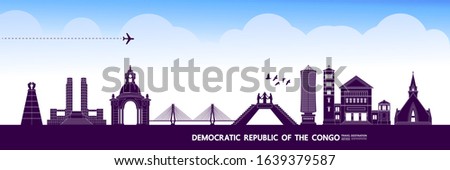 Democratic Republic of the Congo travel destination grand vector illustration. 