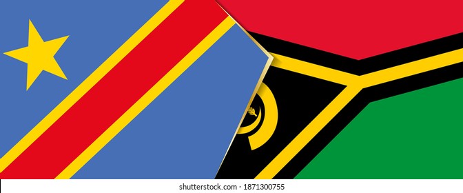 Democratic Republic of the Congo and Vanuatu flags, two vector flags symbol of relationship or confrontation.