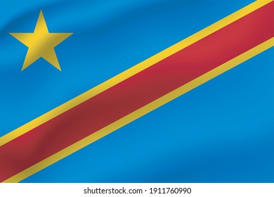 Democratic Republic of the Congo waving flag vector editable