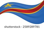 The Democratic Republic of the Congo wavy flag, waving flag vector illustration